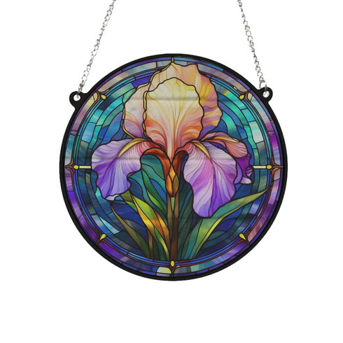 Iris Stained Glass Effect Suncatcher